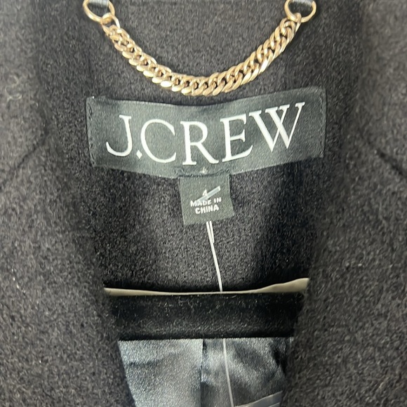 J. Crew Tailored Peacoat Italian Wool-Blend Melton Black - Picture 4 of 8